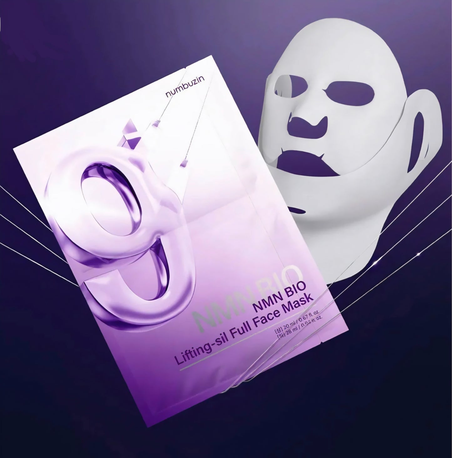 NUMBUZIN No.9 NAD Bio Lifting Full Cover Facial Mask +GWP (Reafirma Cuello y Rostro) (4 unidades e incluye banda)